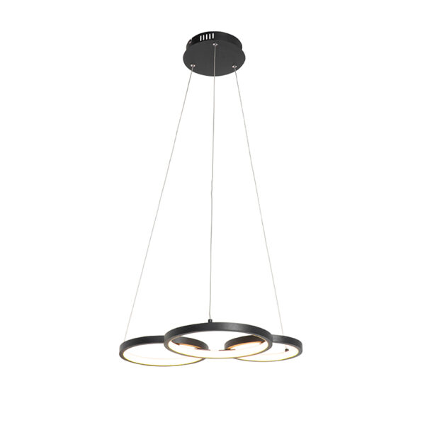 Hanglamp zwart incl. LED 3-staps dimbaar 3-lichts - Rondas - Afbeelding 2