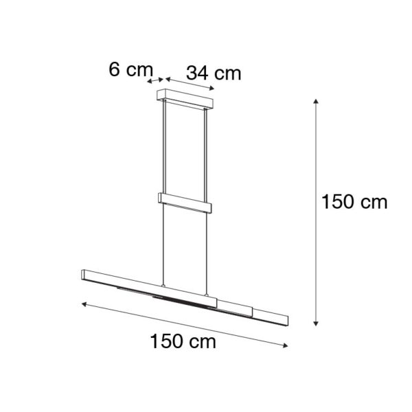 Hanglamp zwart incl. LED 3-staps dimbaar 3-lichts - Sofie - Afbeelding 3
