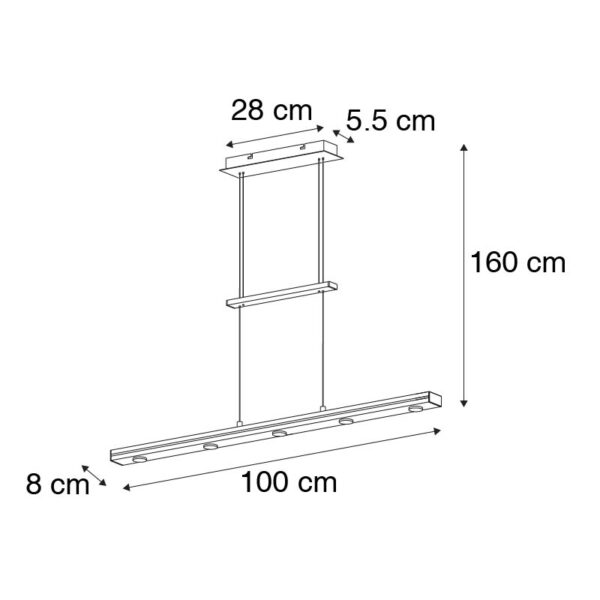 Hanglamp zwart incl. LED met touch 3-staps dimbaar - Sanne - Afbeelding 2
