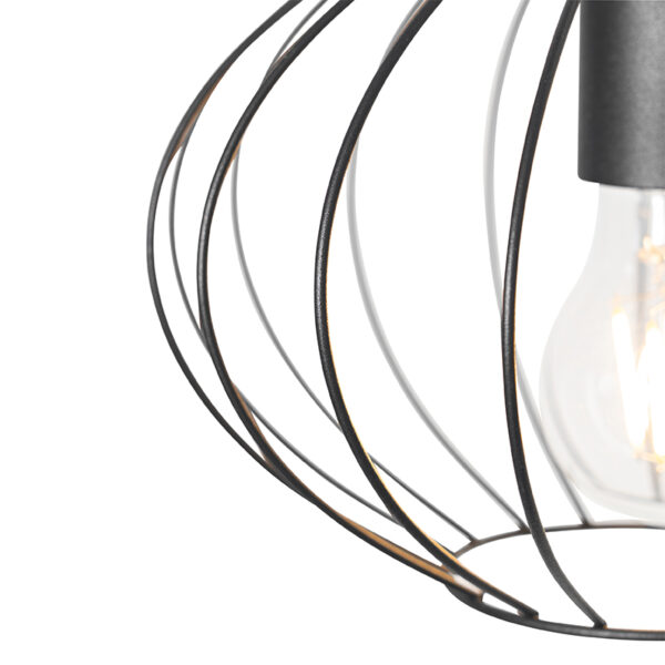 Industriële hanglamp zwart 3-lichts - Margarita - Afbeelding 2