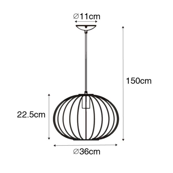 Industriële hanglamp zwart - Margarita - Afbeelding 3