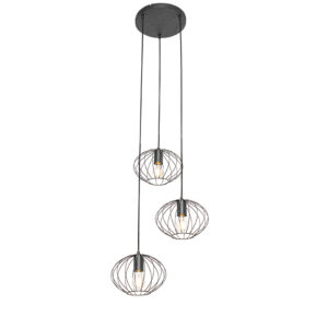 hanglampen hanglamp zwart Margarita Staal Zwart Stijlvol en dat is onze serie. Deze een ware eyecatcher in je Hij heeft 3 open lampenkappen wat er voor zorgt