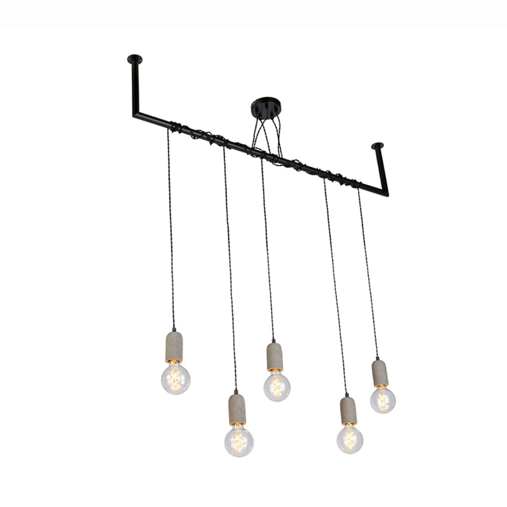 hanglampen hanglamp zwart met beton Cavoba Steen BetonStaal Grijs Ben je op zoek naar een stoere Stop dan nu deze is precies wat nodig Door het gebruik van
