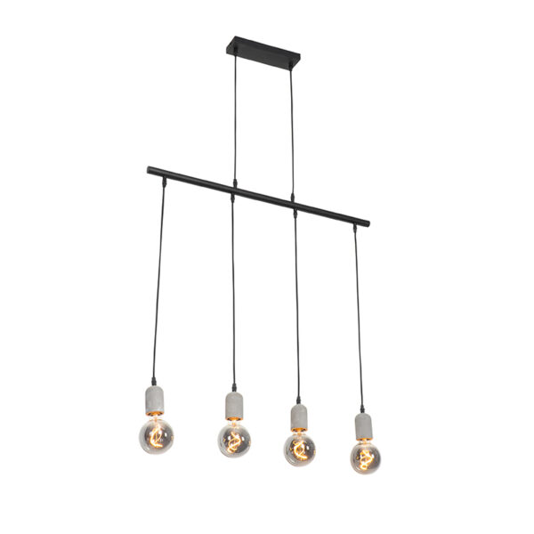 hanglampen Hanglamp zwart met beton Pedra Steen BetonStaal Zwart Haal een echte luxe lamp in huis deze hanglamp afgewerkt tijdloos en betonlook. Het zorgt voor