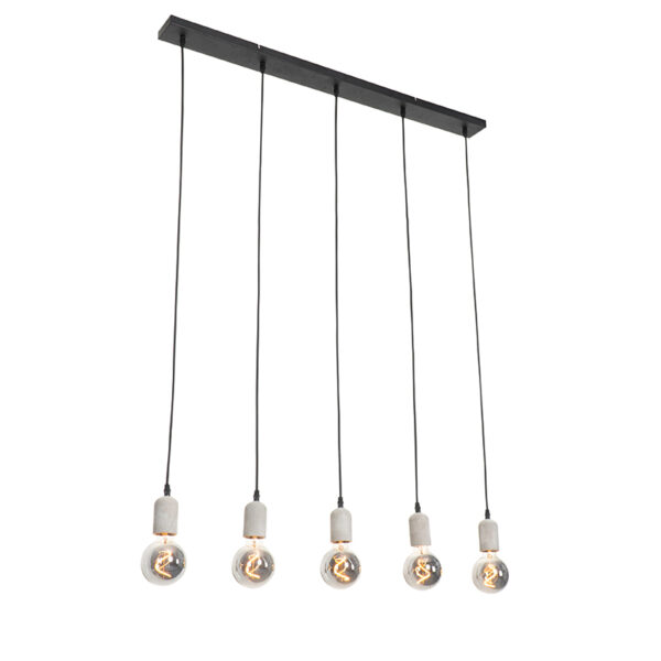 hanglampen Hanglamp zwart met beton Pedra Steen BetonStaal Zwart Wat een uitstraling heeft deze hanglamp afgewerkt tijdloos en betonlook. Het zorgt voor die