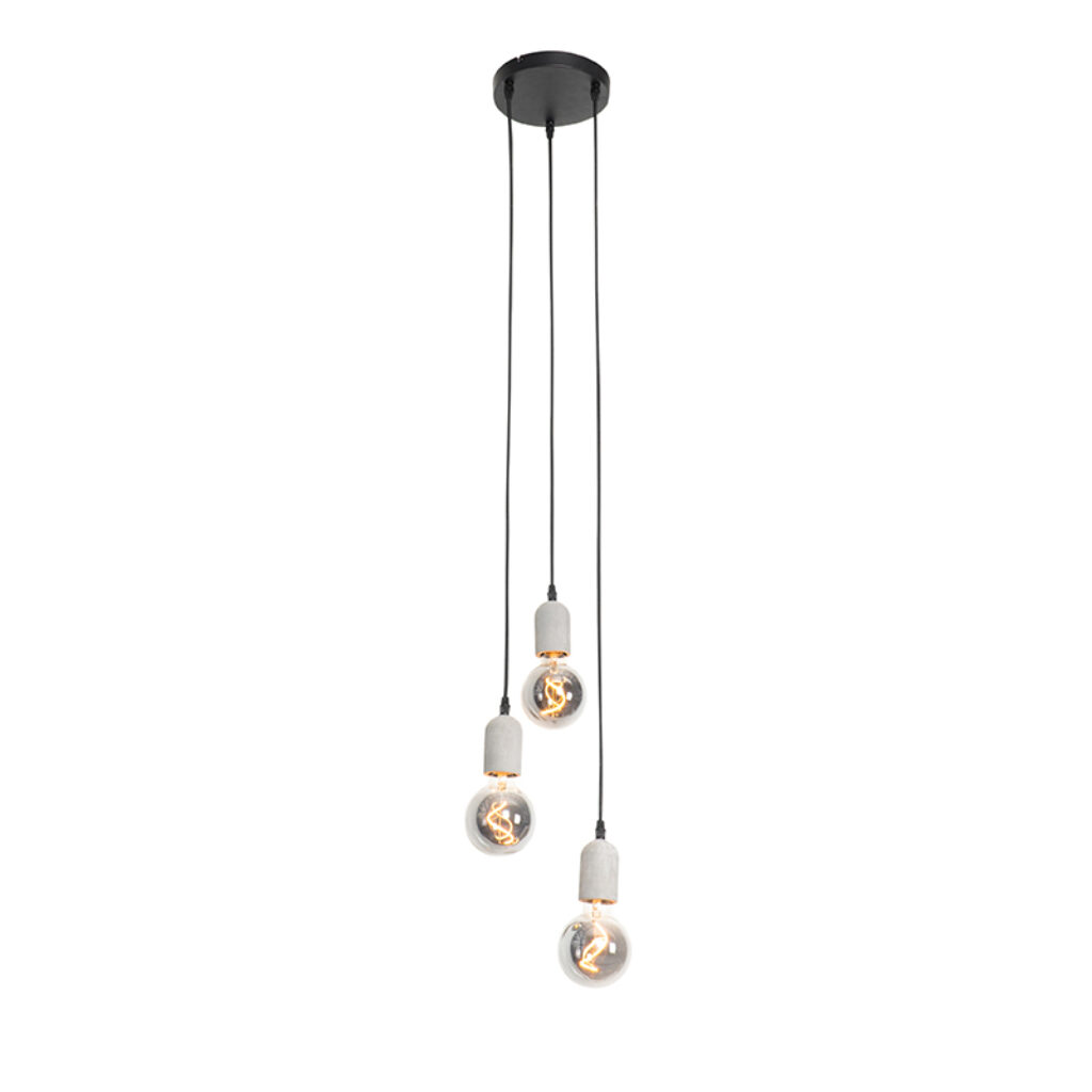 hanglampen hanglamp zwart met beton rond Pedra Steen BetonStaal Zwart Een luxueuze en eyecatcher in huis afgewerkt een armatuur beton. Wat uitstraling heeft