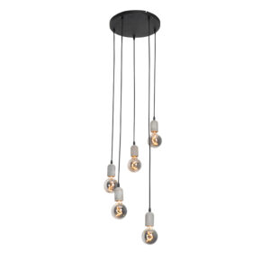 hanglampen hanglamp zwart met beton rond Pedra Steen BetonStaal Zwart Een luxueuze en eyecatcher in huis afgewerkt een armatuur beton. Wat Het zorgt voor die