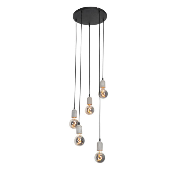 hanglampen hanglamp zwart met beton rond Pedra Steen BetonStaal Zwart Een luxueuze en eyecatcher in huis afgewerkt een armatuur beton. Wat Het zorgt voor die