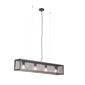 hanglampen hanglamp zwart met gaas Cage Staal Zwart Wat een blikvanger is deze Een prachtige zwarte om boven de eettafel te hangen. De lamp stoer modern