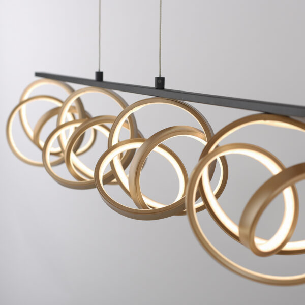 Hanglamp zwart met goud 4-lichts met afstandsbediening - Josip - Afbeelding 2