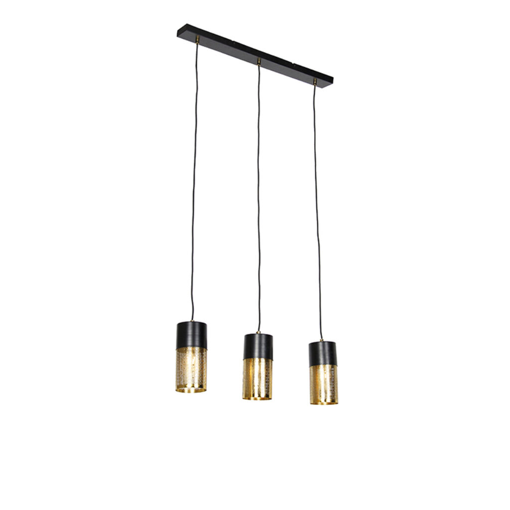 hanglampen hanglamp zwart met goud langwerpig Raspi Staal Op zoek naar een sfeermaker voor in je woonkamer eetkamer of Dan is wat Deze gemaakt van staal en