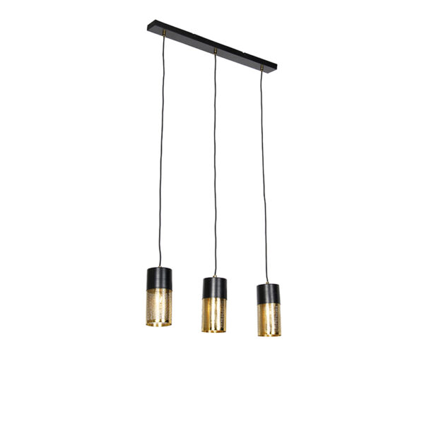 hanglampen hanglamp zwart met goud langwerpig Raspi Staal Op zoek naar een sfeermaker voor in je woonkamer eetkamer of Dan is wat Deze gemaakt van staal en