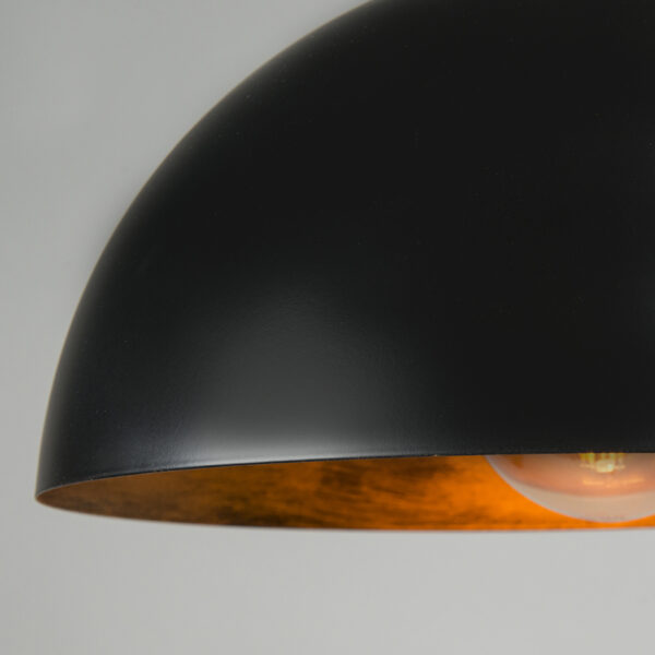 Industriële hanglamp zwart met goud 35 cm - Magna Eco - Afbeelding 2