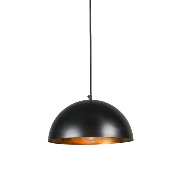 hanglampen hanglamp zwart met goud 35 cm Magna Eco Metaal Zwart De is van onze favorieten. Hij past perfect in een stoer en industrieel interieur. Een verfijnde
