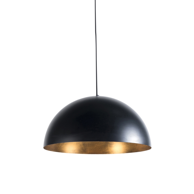 hanglampen hanglamp zwart met goud 50 cm Magna Eco Staal Zwart De is van onze favorieten. Hij past perfect in een stoer en industrieel interieur. Een verfijnde
