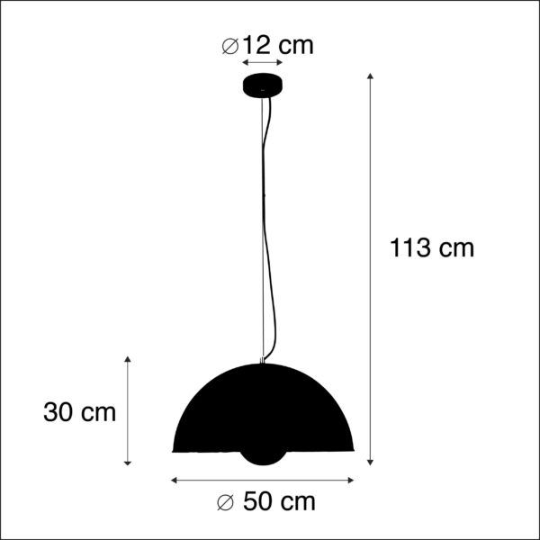 Industriële hanglamp zwart met goud 50 cm - Magna Eglip - Afbeelding 3