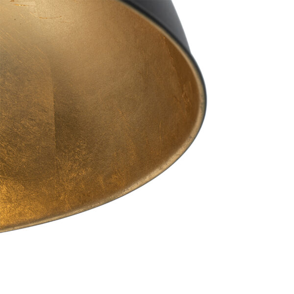 Industriële hanglamp zwart met goud 2-lichts - Magnax - Afbeelding 2