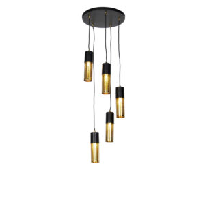 hanglampen hanglamp zwart met goud Raspi Staal Een leuke toevoeging in huis deze hanglamp. Hij kan perfect dienen als sfeerlamp functionele lamp je thuiskantoor