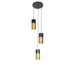 hanglampen hanglamp zwart met goud rond Raspi Staal Ga voor meer sfeer in je interieur Deze is gemaakt van staal en afgewerkt het zwart. Een perfecte Hij heeft