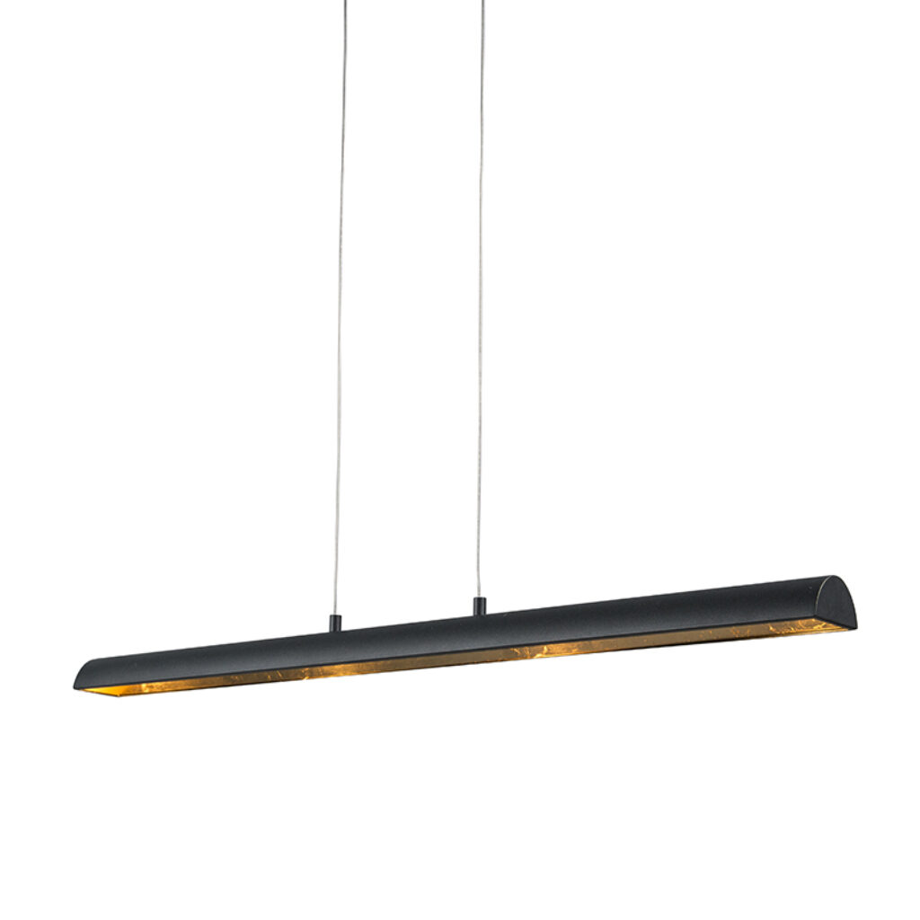 hanglampen Hanglamp zwart met gouden binnenkant incl. LED Balo 4 Staal Zwart Een gezellige eyecatcher in huis dat is de 4. De buitenkant van deze lamp modern en