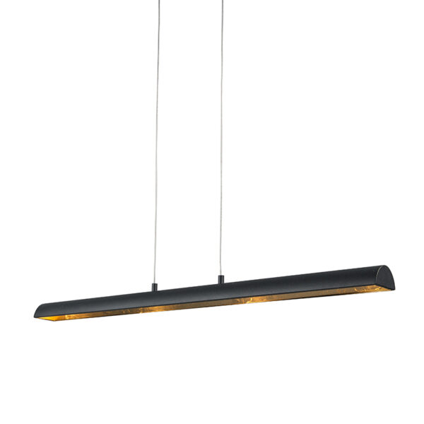 hanglampen Hanglamp zwart met gouden binnenkant incl. LED Balo 4 Staal Zwart Een gezellige eyecatcher in huis dat is de 4. De buitenkant van deze lamp modern en
