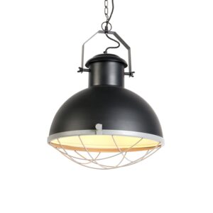 hanglampen hanglamp zwart met grijs Engine Metaal Zwart Deze is een stoere hanglamp. heeft robuuste kap afgewerkt in zwarte kleur grijze buitenrand. De die 60