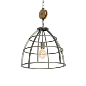 hanglampen hanglamp zwart met hout 47 cm Arthur HoutStaal Bruin Zeg je industrieel interieur dan zeg Deze heeft een bruin zwarte kleur en is gemaakt van staal.
