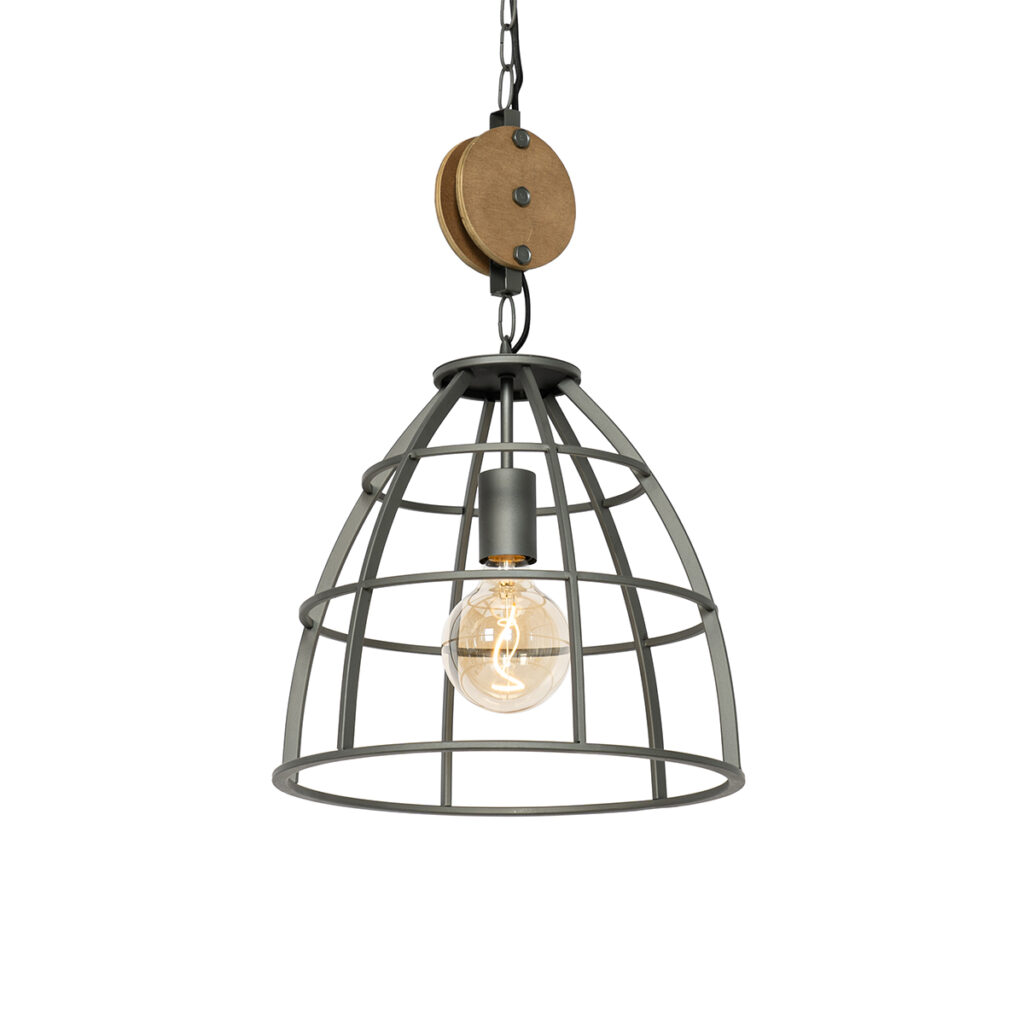 hanglampen hanglamp zwart met hout 34 cm Arthur HoutStaal Bruin Maak jouw interieur af Deze is afgewerkt in het bruin en gemaakt van staal. In een industrieel