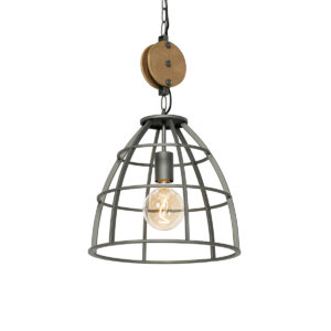 hanglampen hanglamp zwart met hout 34 cm Arthur HoutStaal Bruin Maak jouw interieur af Deze is afgewerkt in het bruin en gemaakt van staal. In een industrieel