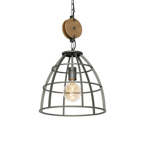 hanglampen hanglamp zwart met hout 34 cm Arthur HoutStaal Bruin Maak jouw interieur af Deze is afgewerkt in het bruin en gemaakt van staal. In een industrieel