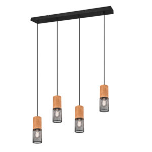 hanglampen hanglamp zwart met hout Manon StaalHout Zwart Hanglamp komt het beste tot zijn recht in een industrieel interieur. Deze heeft staal gecombineerd dit