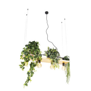 hanglampen hanglamp zwart met hout Shelf HoutStaal Zwart Je favoriete kookboek tijdschrift planten of kruiden een tof plekje Varieer eindeloos het decoreren van