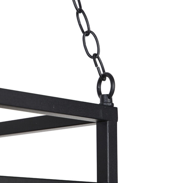Industriële hanglamp zwart met houten 5-lichts - Shelf - Afbeelding 2