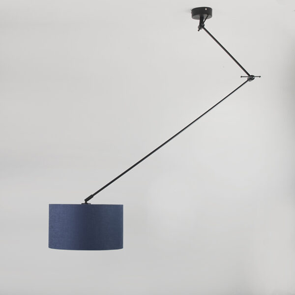 Hanglamp zwart met kap 35 cm blauw verstelbaar - Blitz I - Afbeelding 2