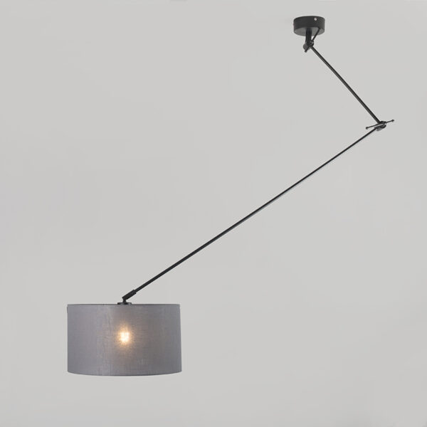 Hanglamp zwart met kap 35 cm donkergrijs verstelbaar - Blitz - Afbeelding 2