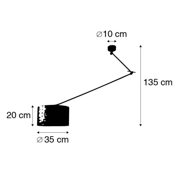 Hanglamp zwart met kap 35 cm donkergrijs verstelbaar - Blitz - Afbeelding 3