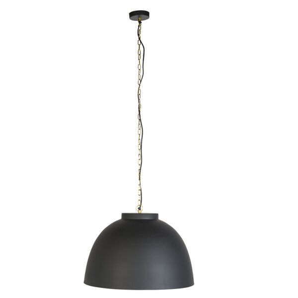 Hanglamp zwart met messing binnenkant 60 cm - Hoodi - Afbeelding 2