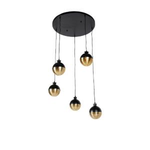 hanglampen hanglamp zwart met messing Haicha Staal Nee je hebt het niet te hoog in bol. Deze bolvormige is de perfecte toevoeging aan bijvoorbeeld eetkamer of