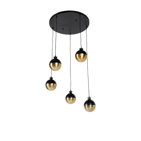 hanglampen hanglamp zwart met messing Haicha Staal Nee je hebt het niet te hoog in bol. Deze bolvormige is de perfecte toevoeging aan bijvoorbeeld eetkamer of