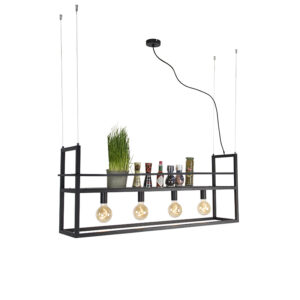 hanglampen hanglamp zwart met rek large Cage Rack Staal Zwart Hoe handig en gaaf is deze waarin je opbergruimte sfeerverlichting kunt Superhandig stijlvol boven
