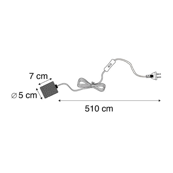 Hanglamp zwart met stekker incl. dimbare A165 lamp - Cavalux - Afbeelding 3