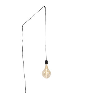 hanglampen Hanglamp zwart met stekker incl. PS160 goldline Cavalux Staal Zwart