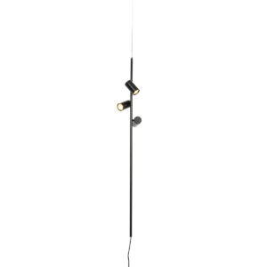 hanglampen Hanglamp zwart met voetschakelaar Jeana Luxe Staal Zwart