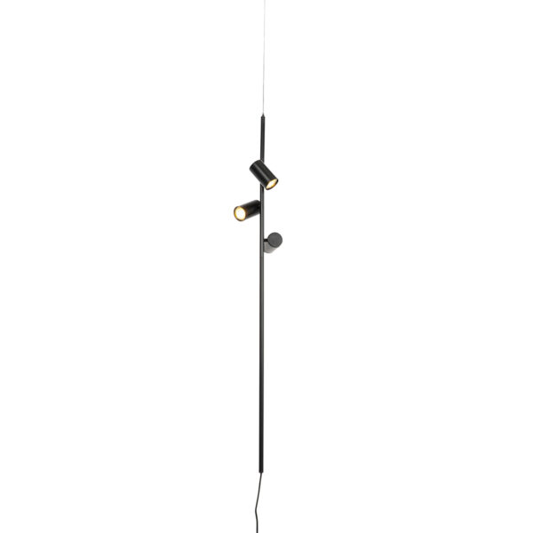 hanglampen Hanglamp zwart met voetschakelaar Jeana Luxe Staal Zwart