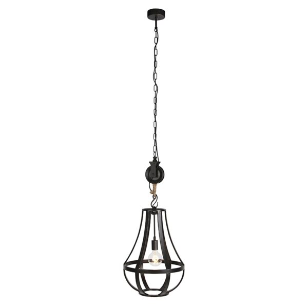 Industriële hanglamp zwart 40 cm - Morgana - Afbeelding 2