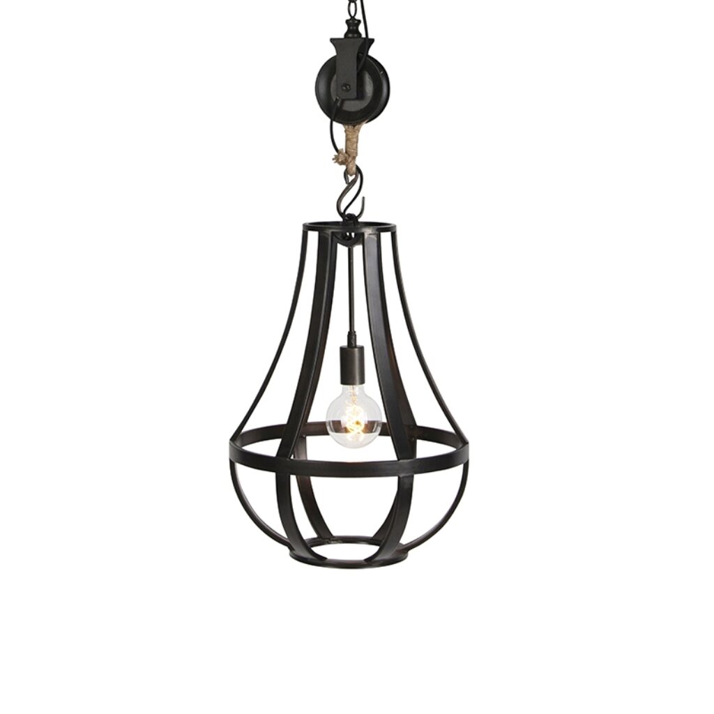 hanglampen hanglamp zwart 40 cm Morgana Metaal Zwart De hoort thuis in een landelijk of industrieel interieur door zijn speciale zwarte kleur maakt dat hij
