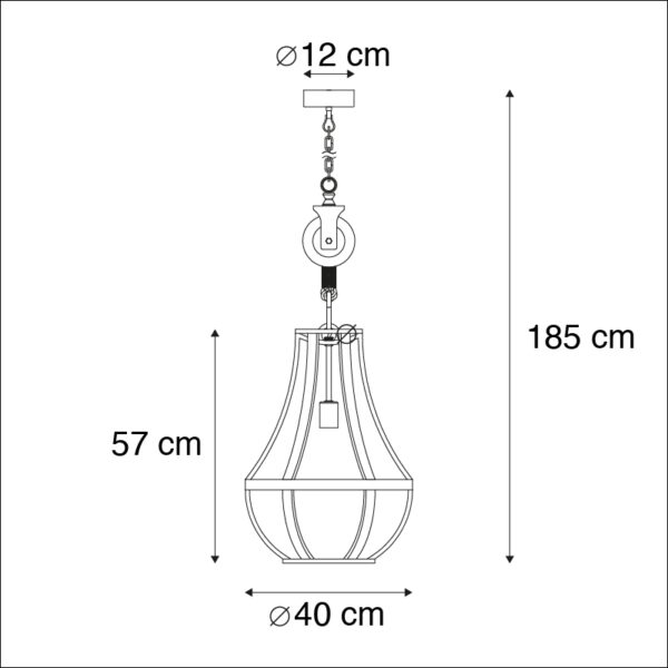 Industriële hanglamp zwart 40 cm - Morgana - Afbeelding 3
