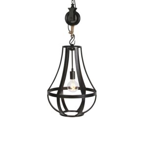 hanglampen hanglamp zwart 40 cm Morgana Metaal Zwart De hoort thuis in een landelijk of industrieel interieur door zijn speciale zwarte kleur maakt dat hij