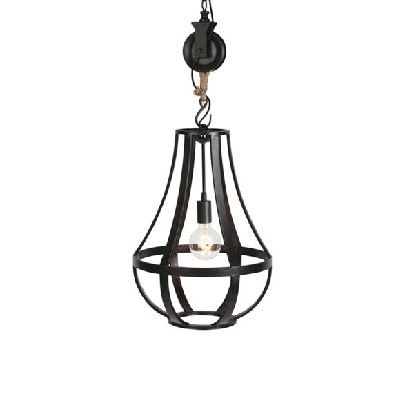hanglampen hanglamp zwart 40 cm Morgana Metaal Zwart De hoort thuis in een landelijk of industrieel interieur door zijn speciale zwarte kleur maakt dat hij