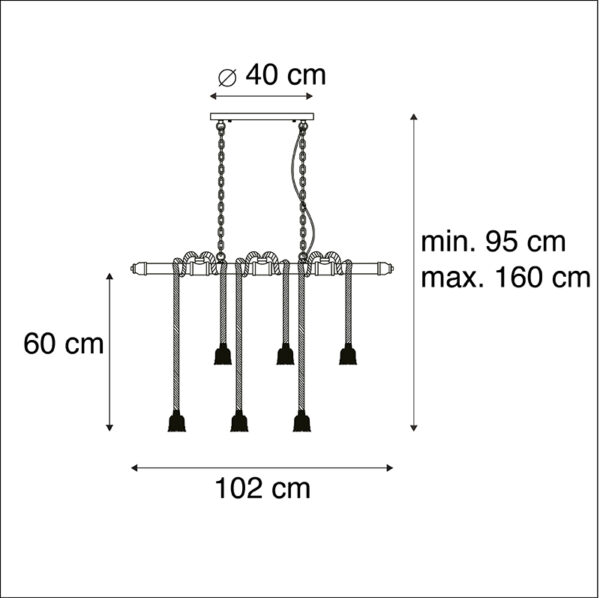 Industriële hanglamp zwart 6-lichts - Plural - Afbeelding 3